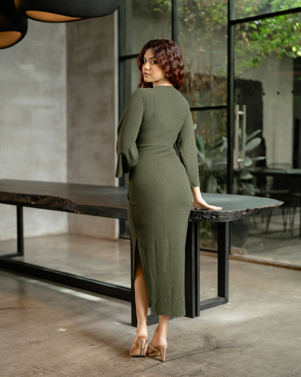 Front Tie Up Long Dress