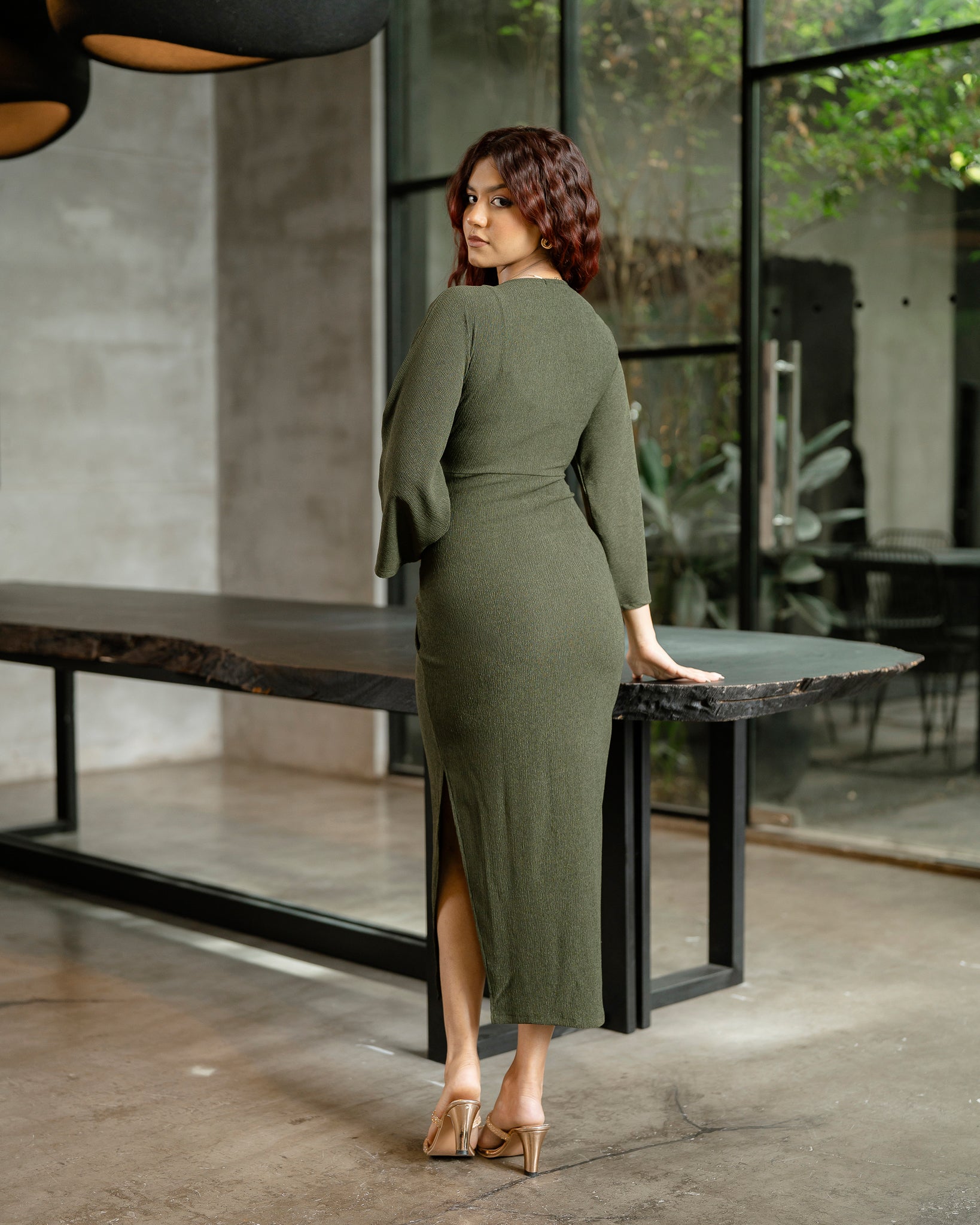 Front Tie Up Long Dress