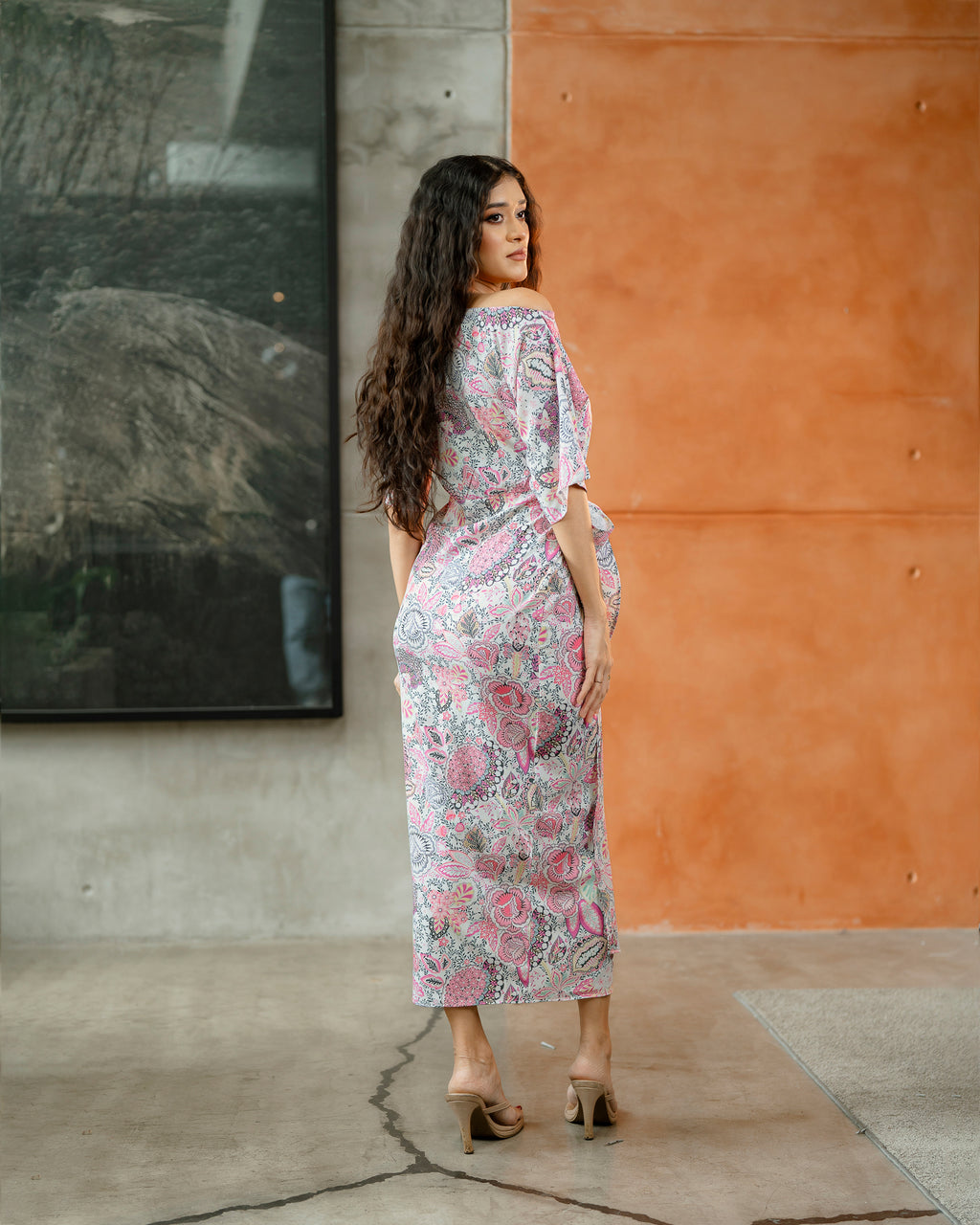 Drop Shoulder Front Knot Dress