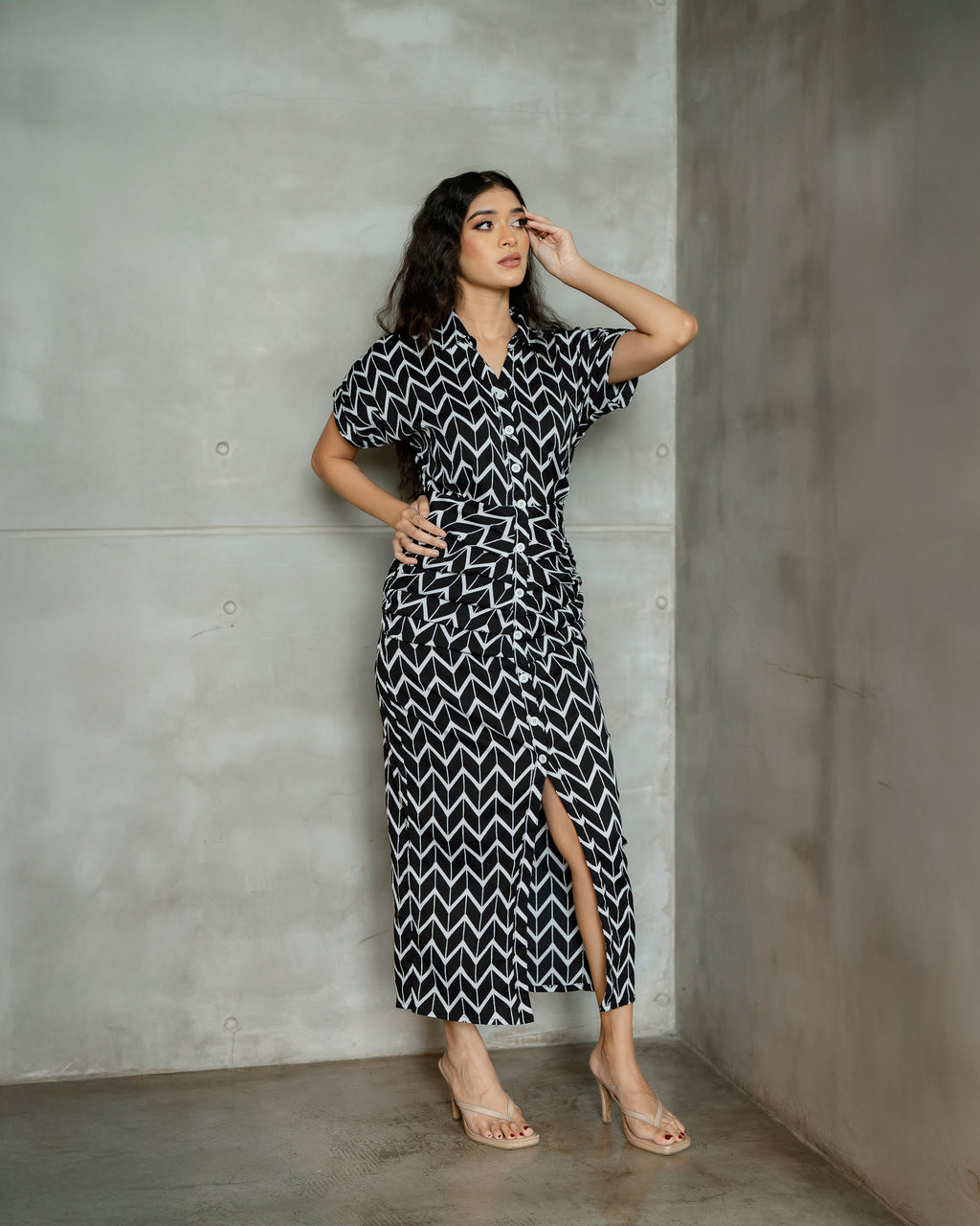 Front Placket Button Down Dress