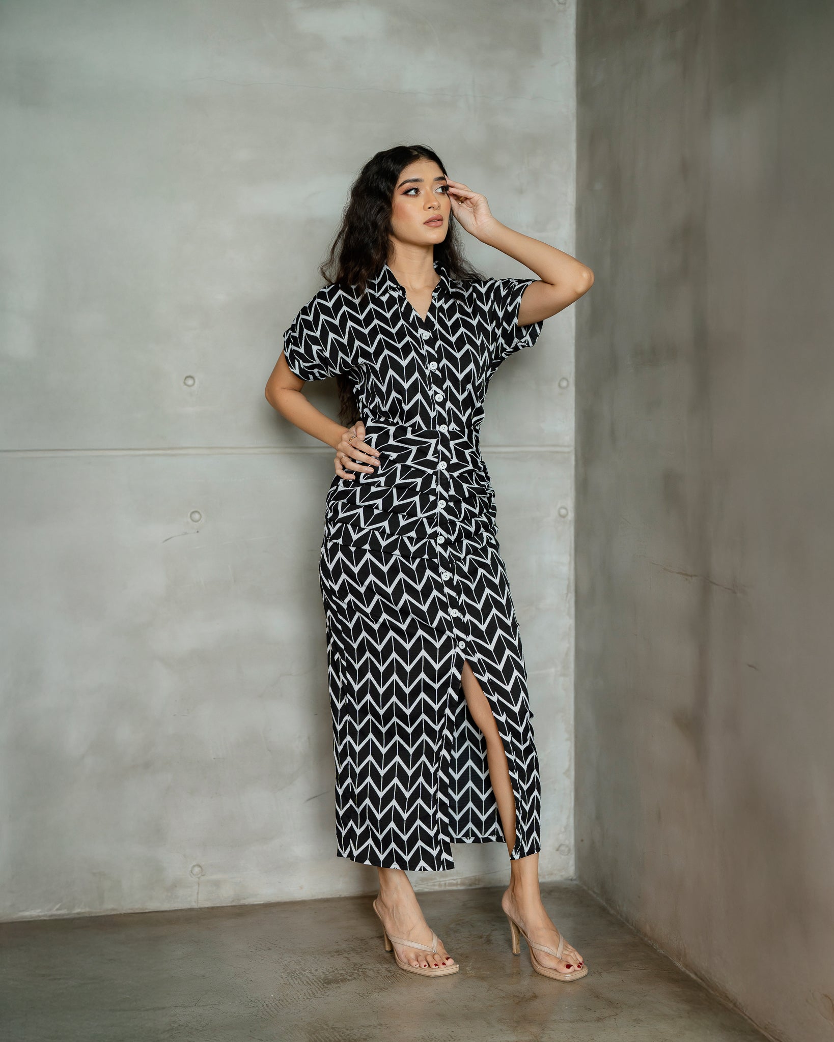 Front Placket Button Down Dress