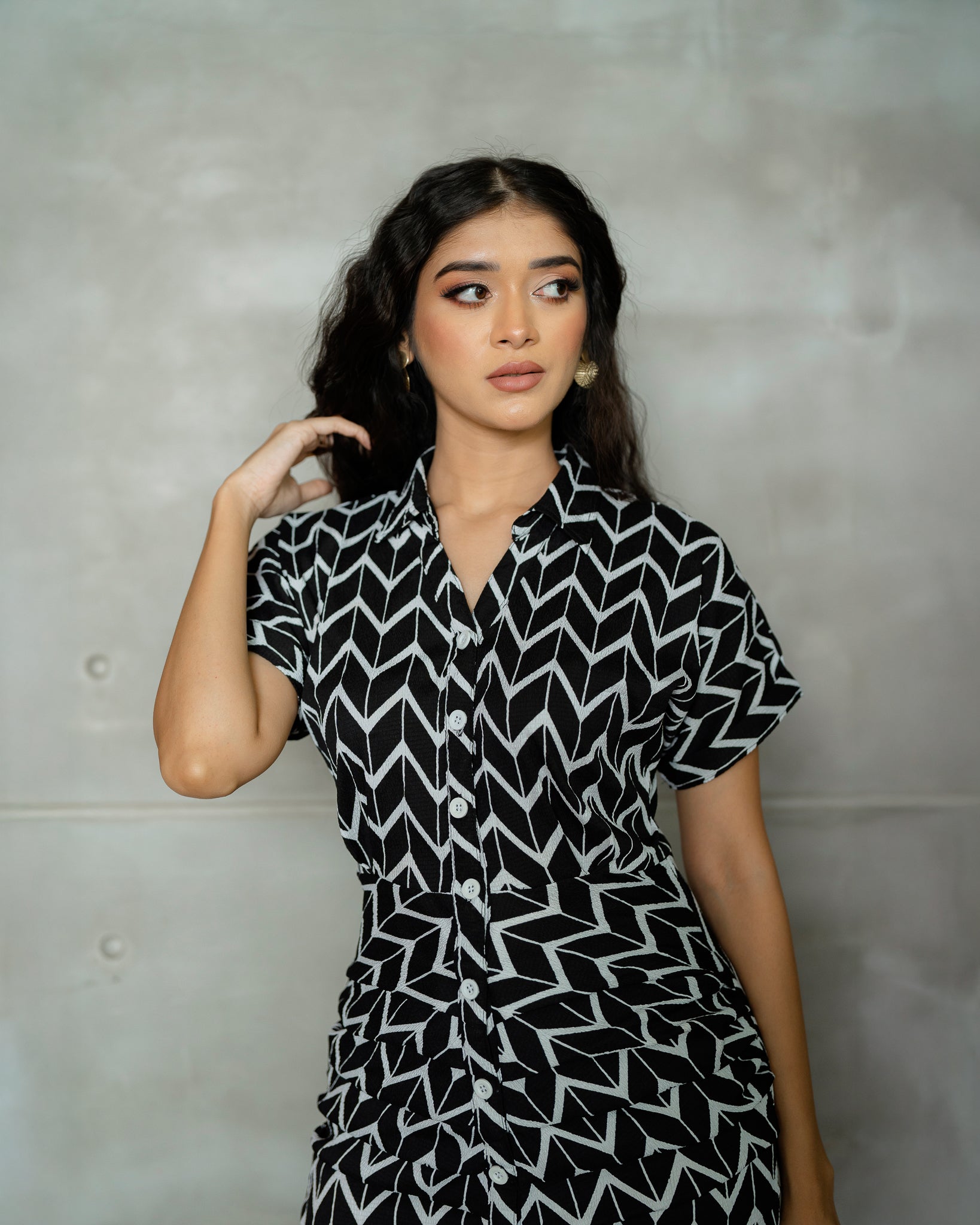 Front Placket Button Down Dress