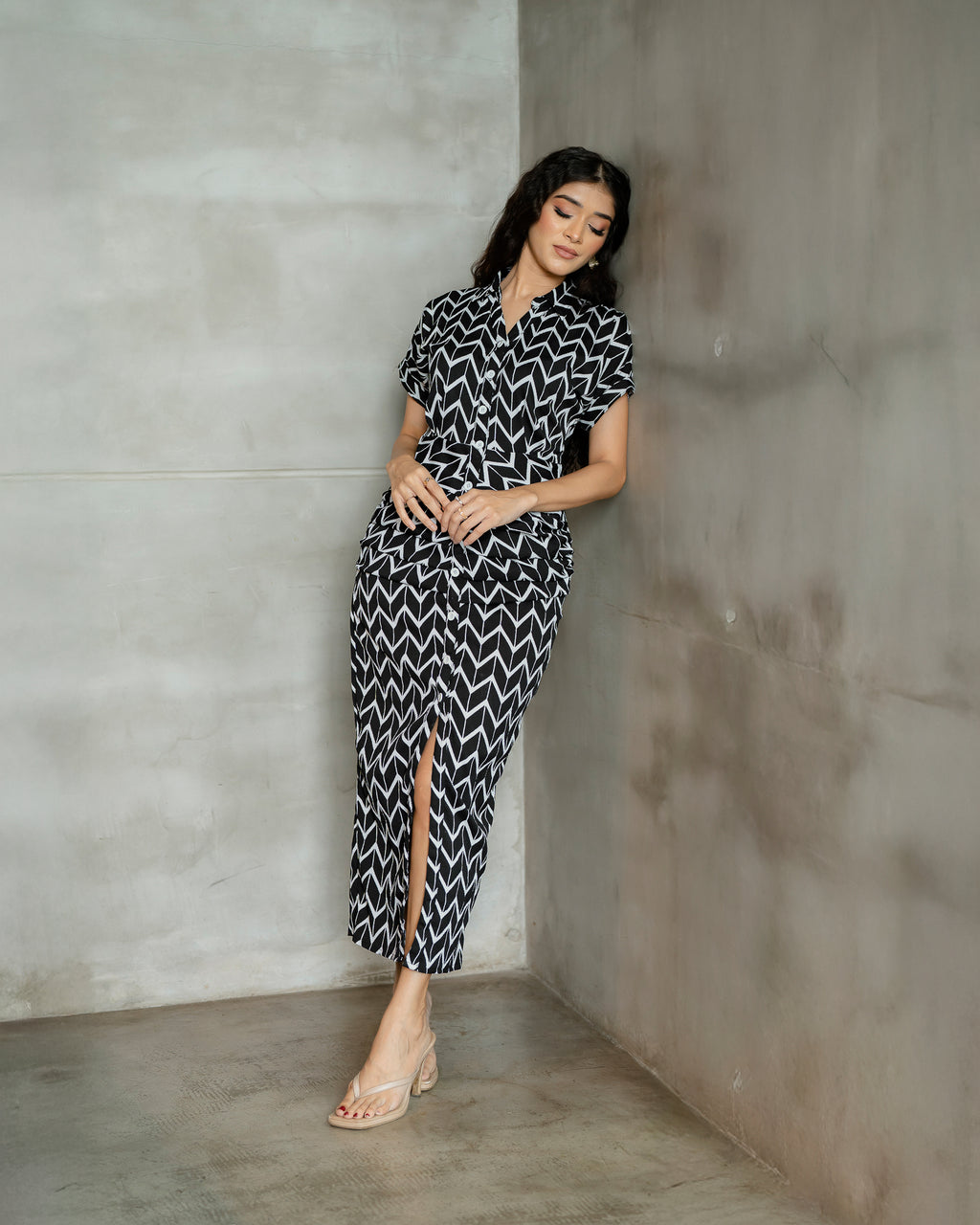 Front Placket Button Down Dress