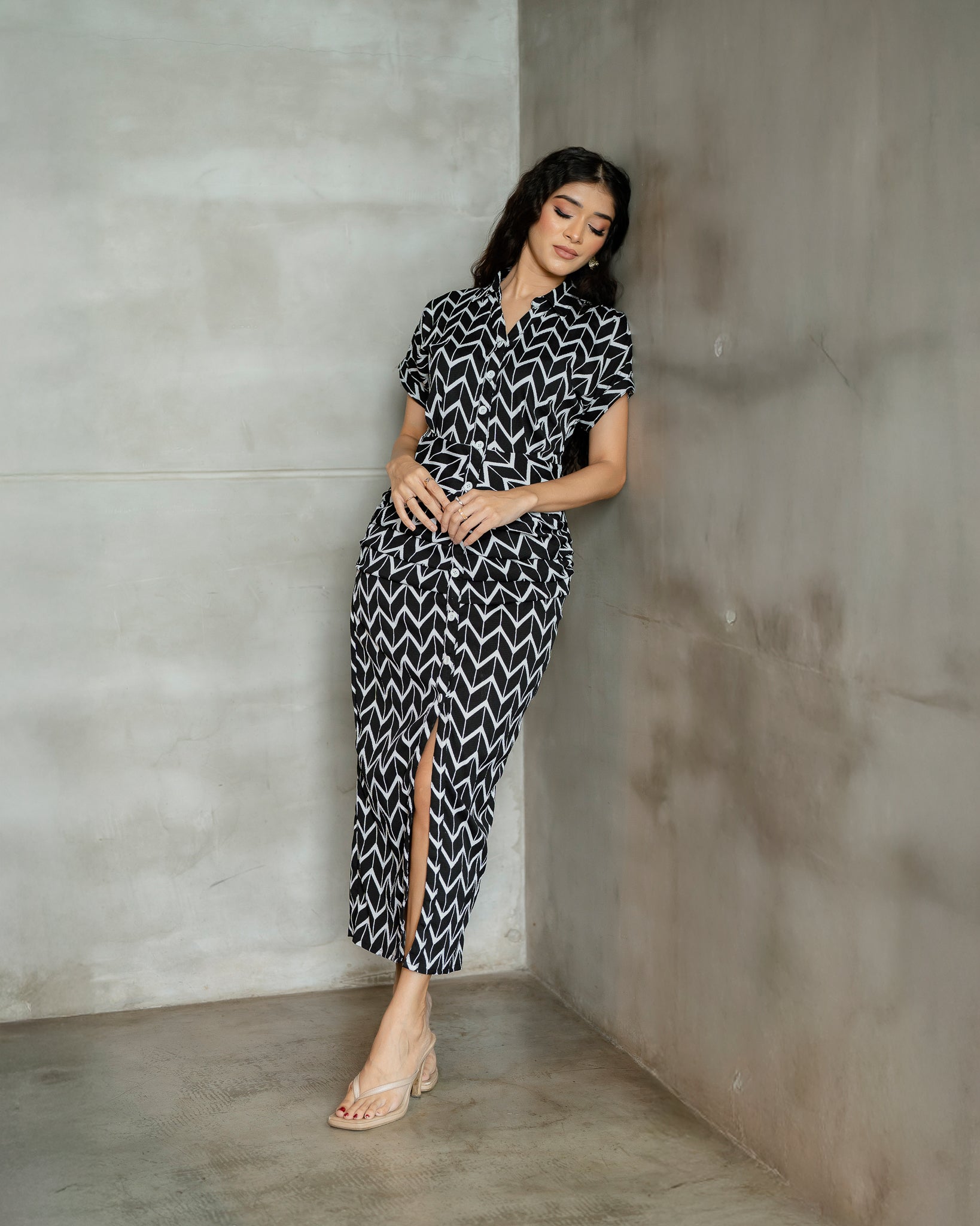 Front Placket Button Down Dress