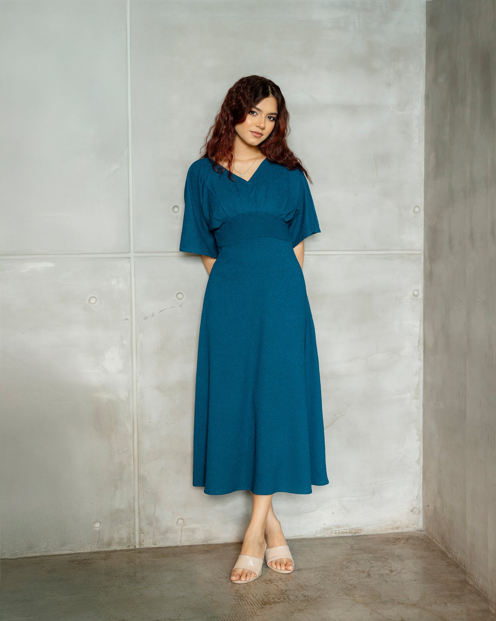 Wide Sleeve Long Dress