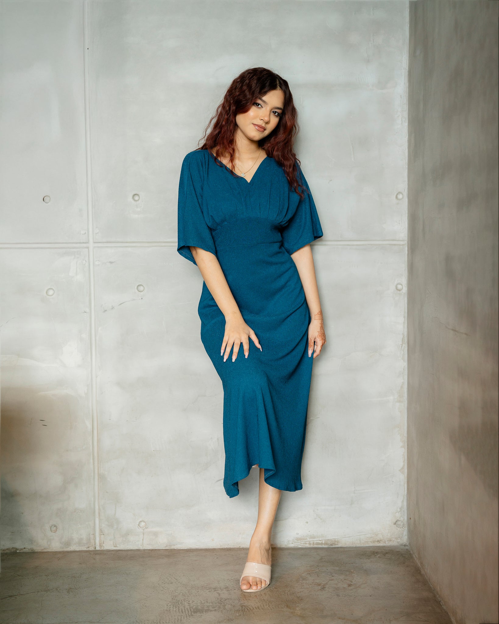 Wide Sleeve Long Dress