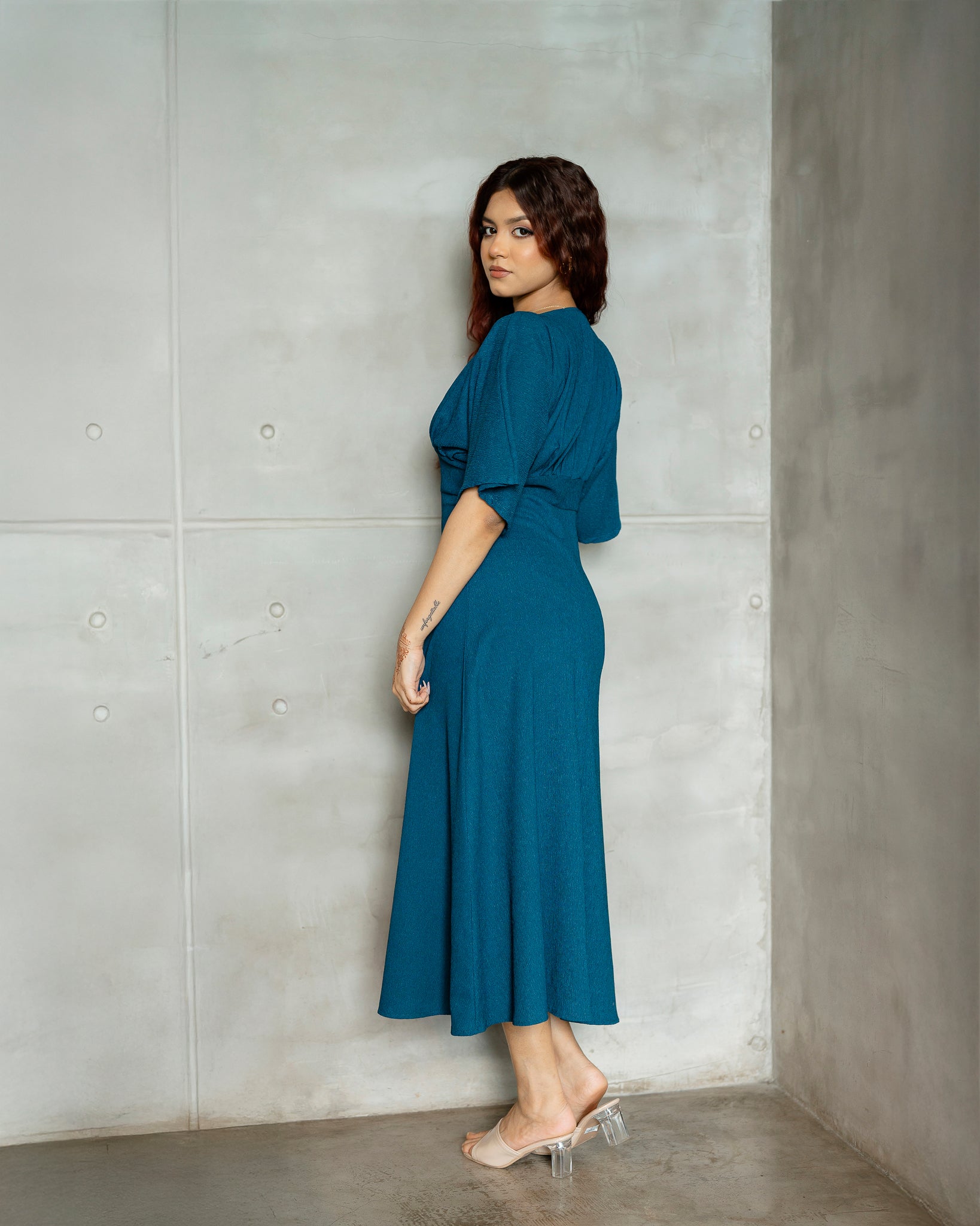 Wide Sleeve Long Dress