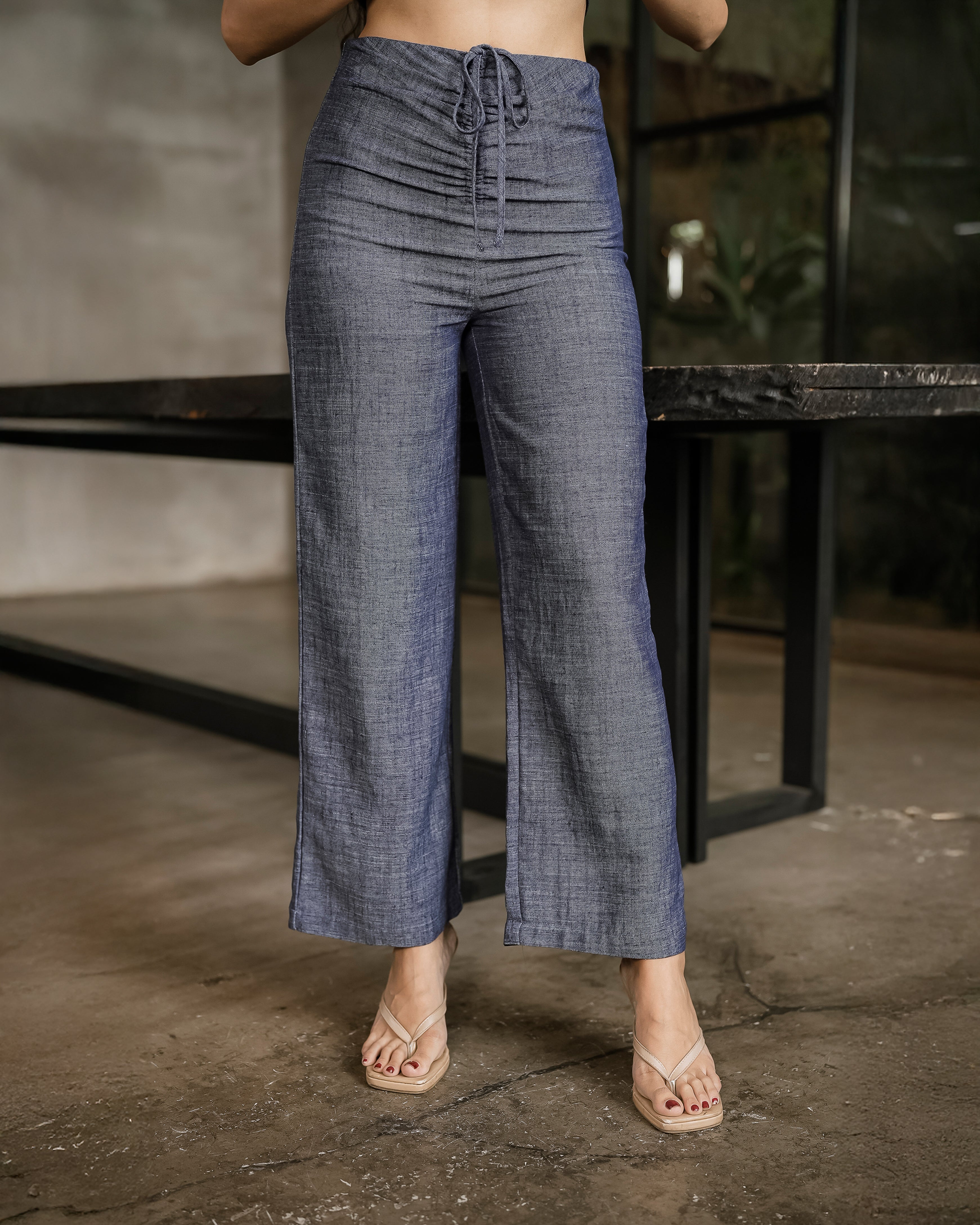 Button Waistcoat & Waist frontgathered pants